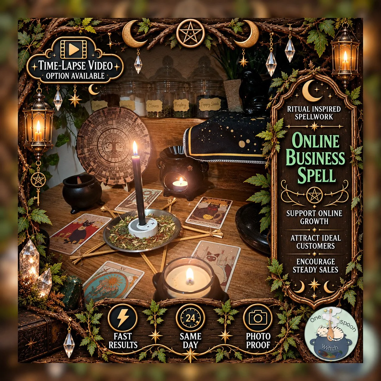Online Business and Self Employed Spell - Personalised Same Day Ritual for Financial Success, Wealth, Prosperity, Opportunity, & Fortune