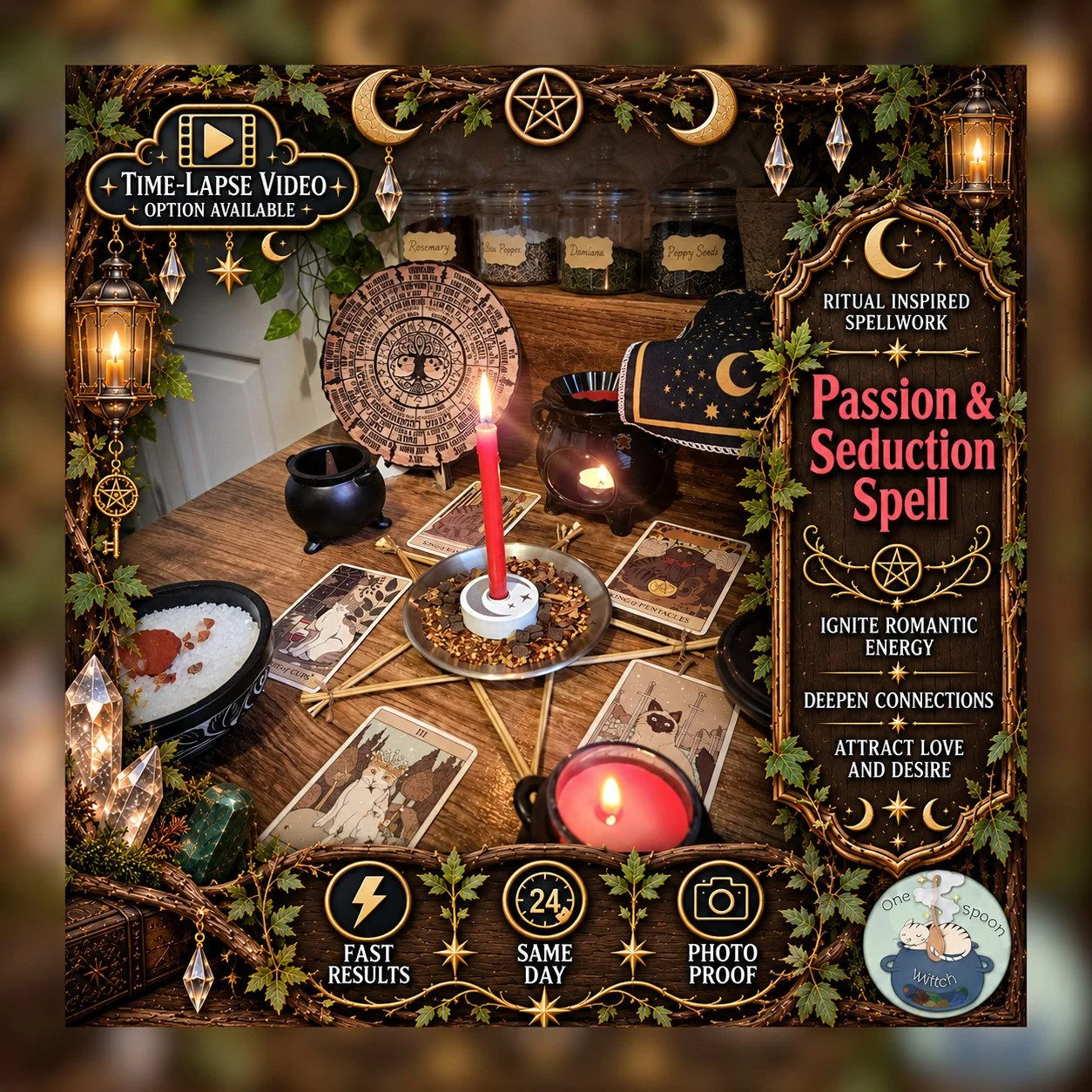 Passion & Seduction Spell - Personalised Same Day Ritual for Attraction, Obsession, Sensuality, Connection, Love, Chemistry