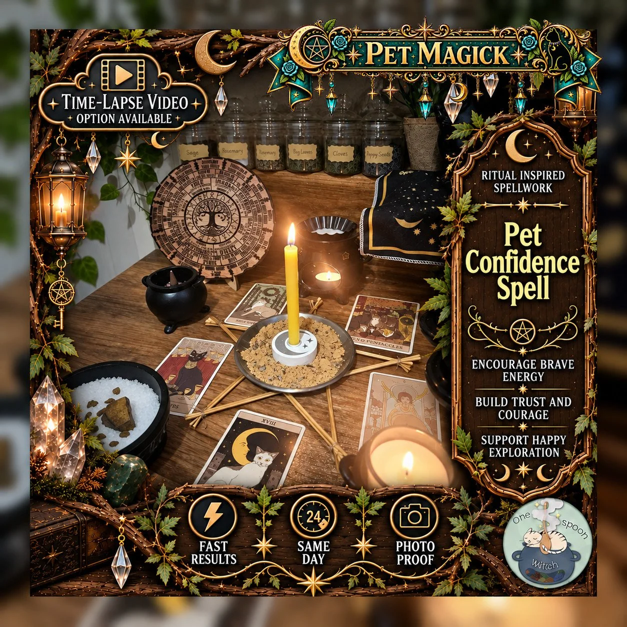 Pet Confidence & Adjustment Spell - Personalised Same Day Ritual for Confidence, Security, Comfort, Settling In, and New Surroundings