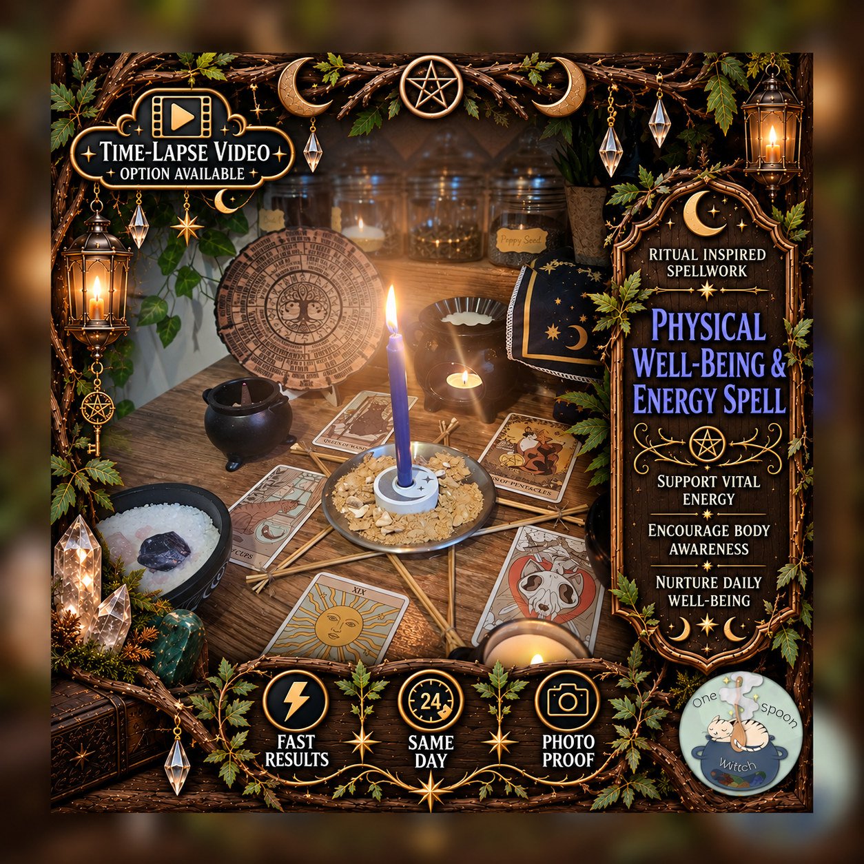 Physical Well-Being and Energy Spell - Personalised Same Day Ritual for Cleansing, Peace, Energy, Protection, & Balance