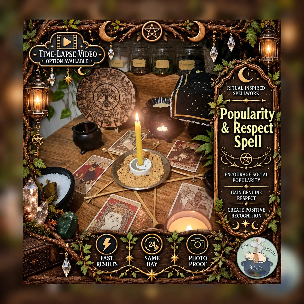 Popularity & Respect Spell - Personalised Same Day Ritual for Adoration, Power, Recognition, Opportunity, Success, Fame