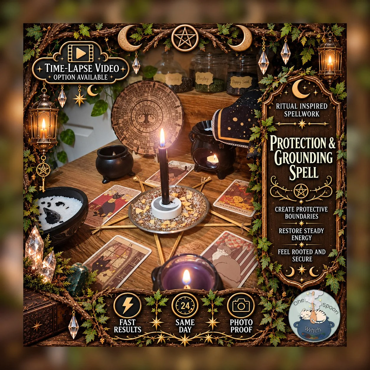 Protection and Grounding Spell - Personalised Same Day Ritual for Cleansing, Safety, Balance, Shielding, & Stability