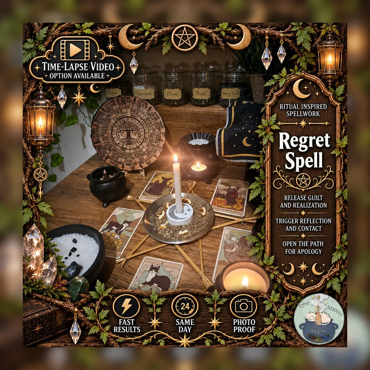 Regret Spell - Personalised Same Day Ritual for Healing, Reconciliation, Clarity, Forgiveness, & Cleansing