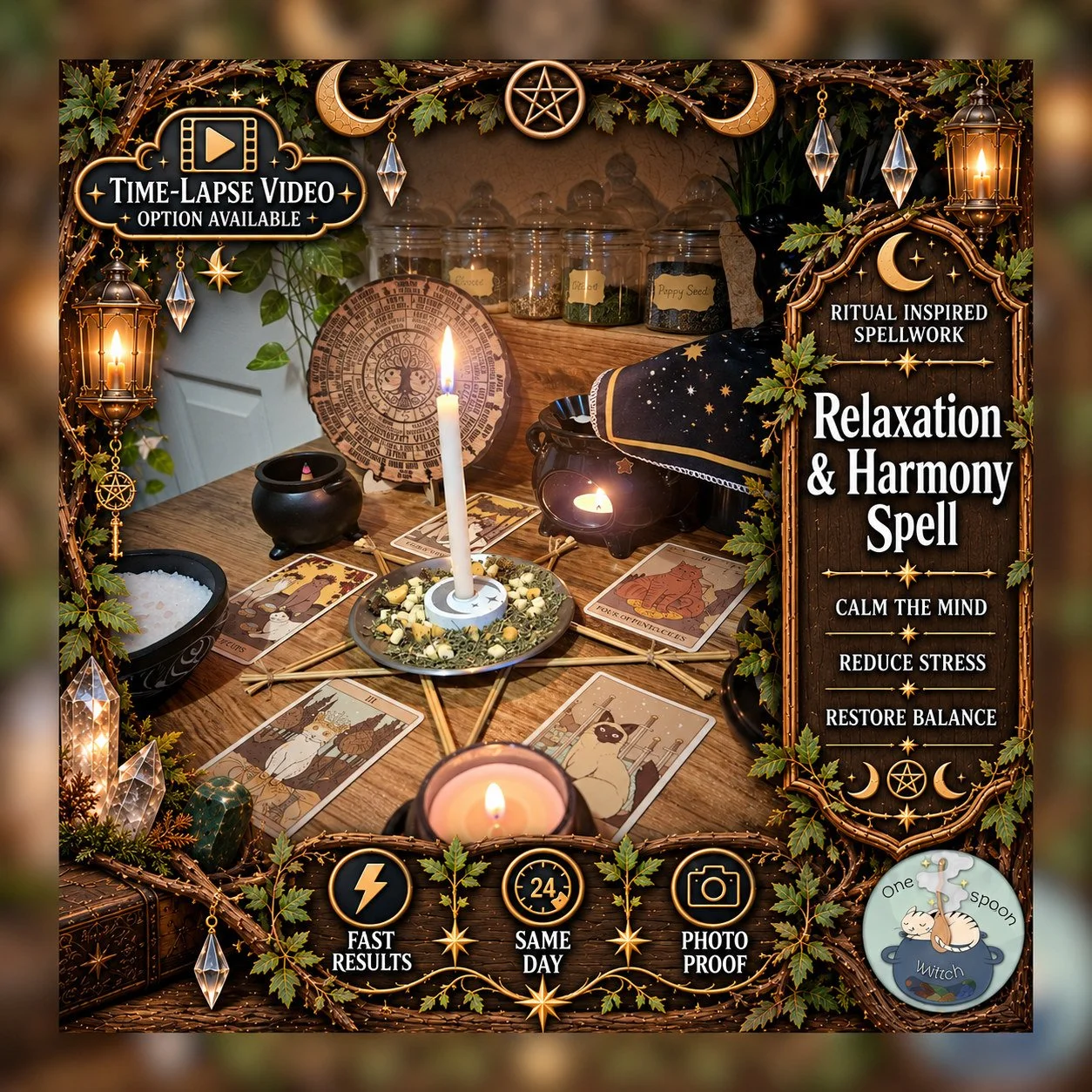 Relaxation & Harmony Spell - Personalised Same Day Ritual for Emotional Healing, Personal Strength, Balance, Relaxation, Contentment