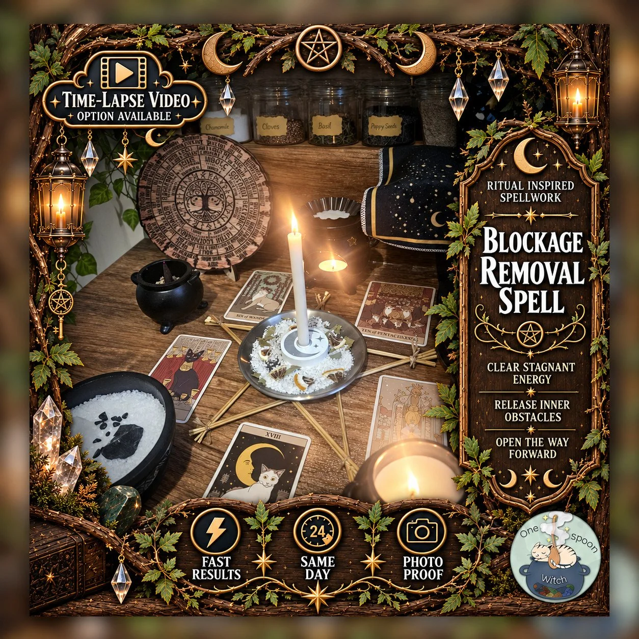 Remove Blocks Spell - Personalised Same Day Ritual for Protection, Safety, Balance, Shielding, & Stability