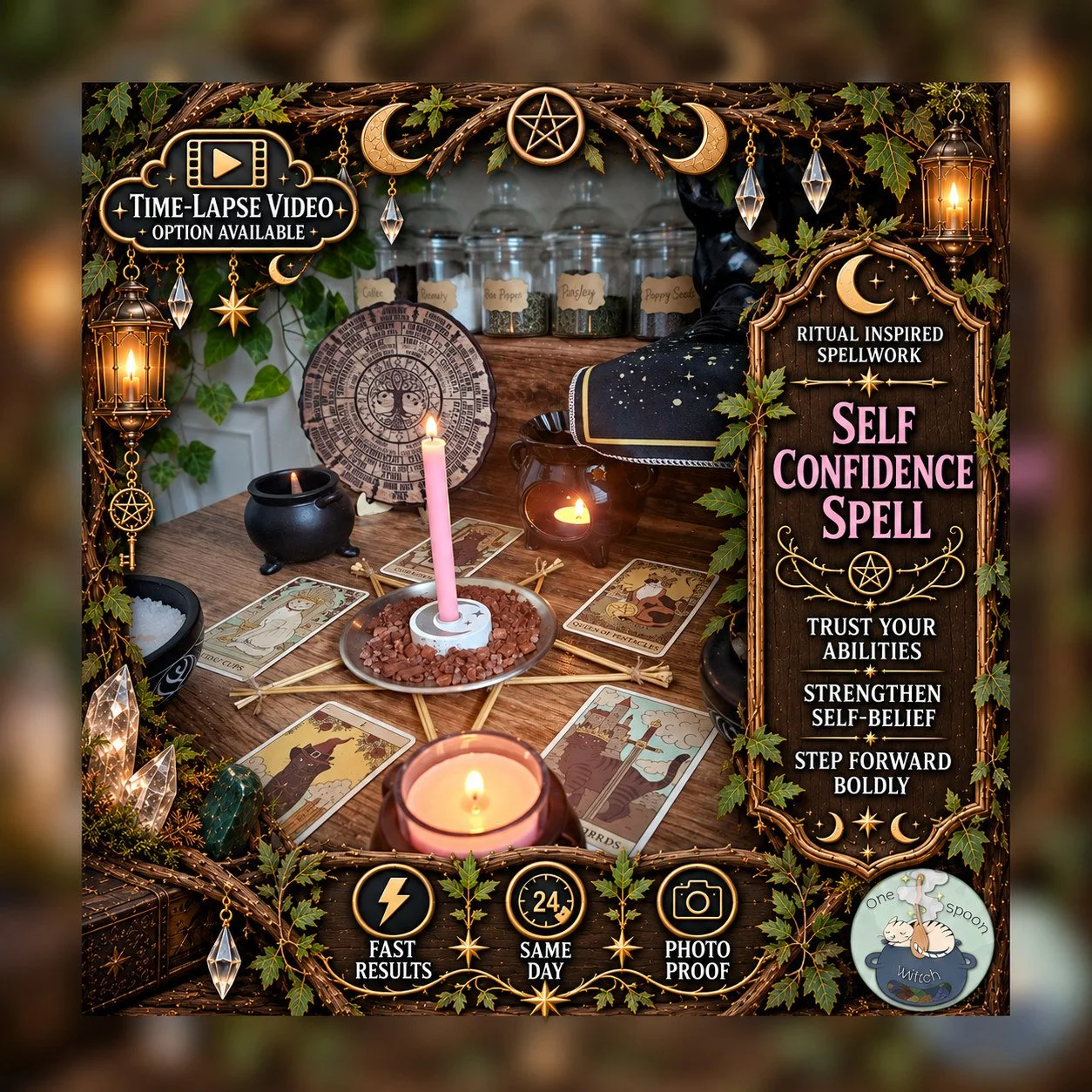 Self Confidence Spell - Personalised Same Day Ritual for Beauty, Healing, Empowerment, Attraction, & Radiance