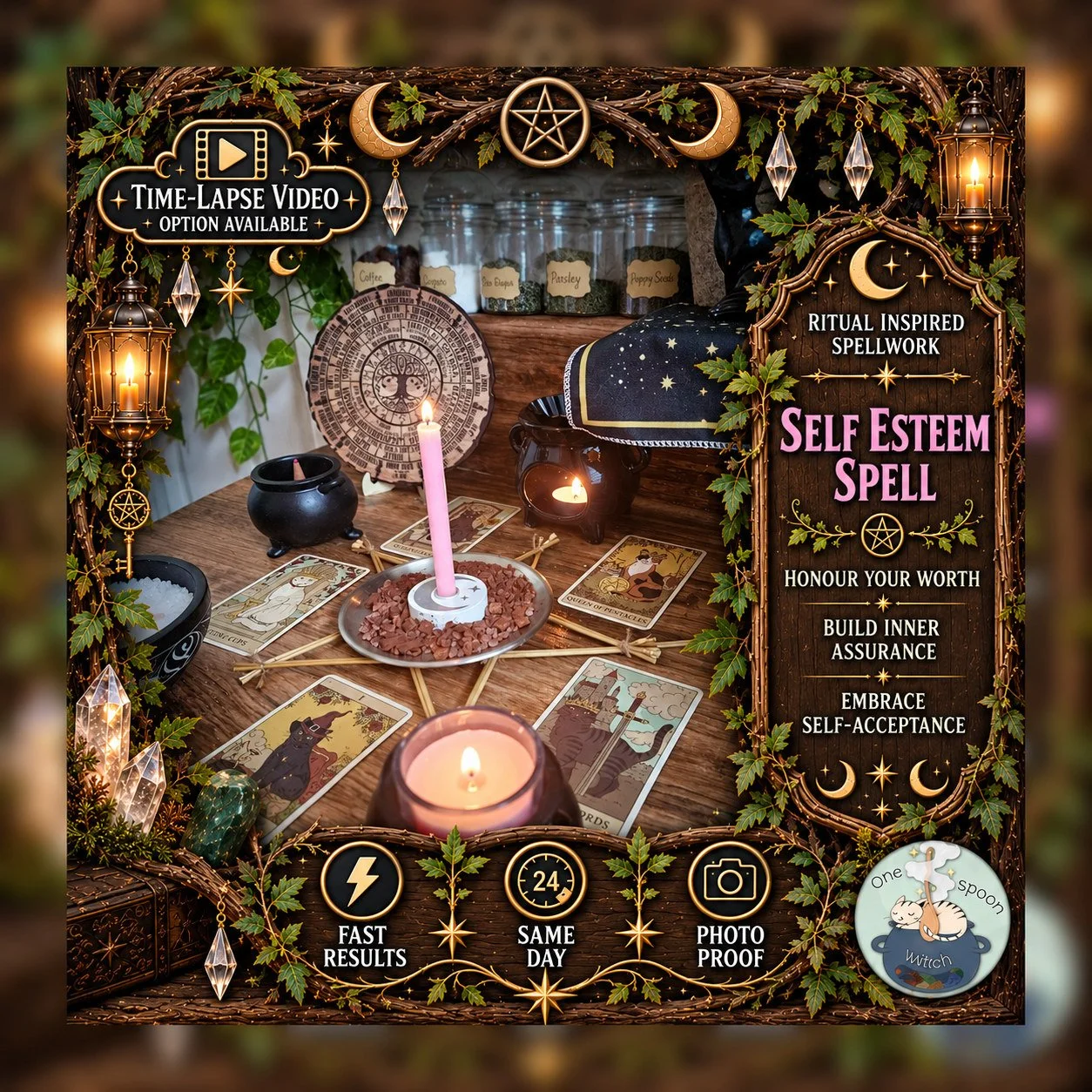 Self Esteem & Confidence Spell - Personalised Same Day Ritual for Beauty, Healing, Empowerment, Attraction, Radiance