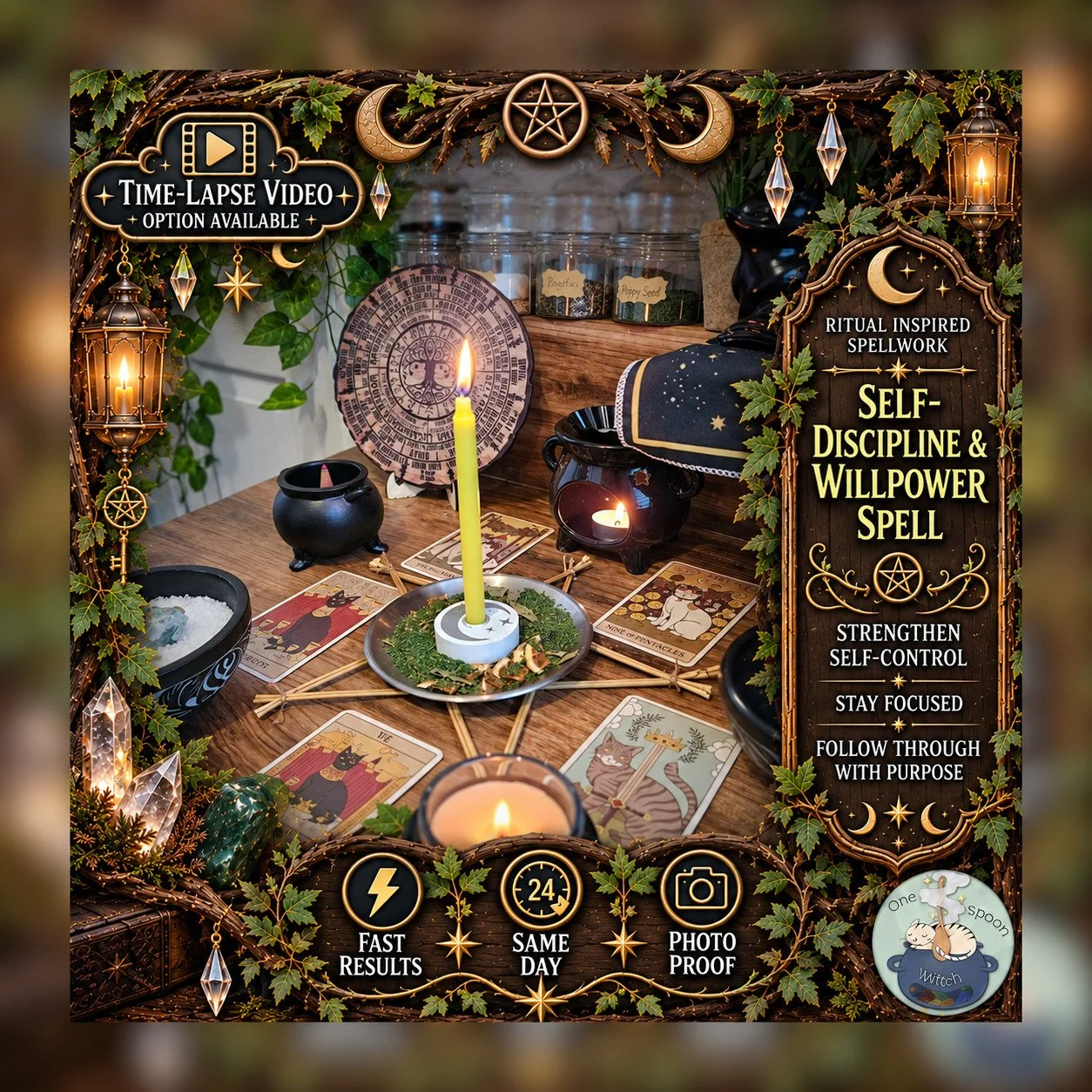 Self-Discipline and Willpower Spell - Personalised Same Day Ritual for Prosperity, Money, Wealth, Opportunity, & Fortune