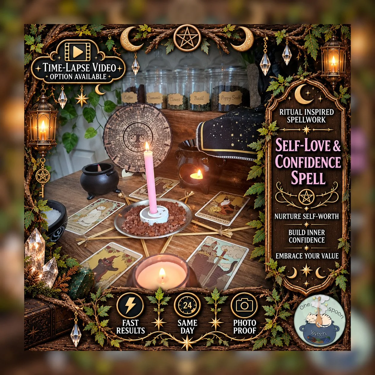 Self-Love and Confidence Spell - Personalised Same Day Ritual for Beauty, Healing, Empowerment, Attraction, & Radiance
