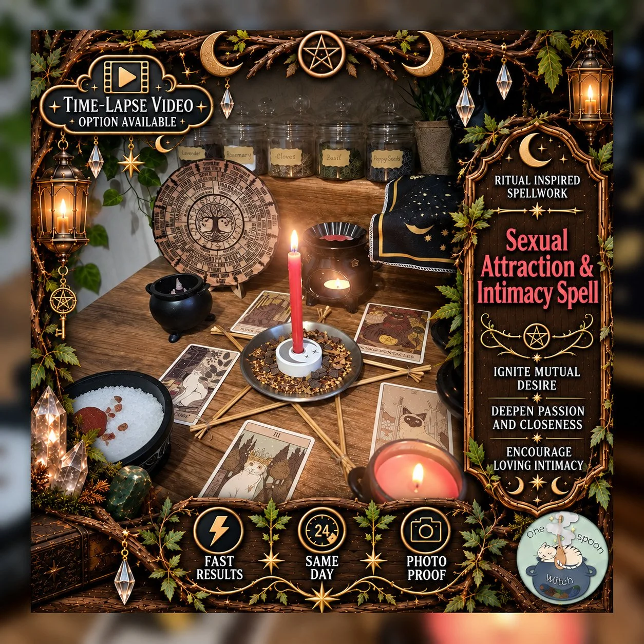 Sexual Attraction & Intimacy Spell - Personalised Same Day Ritual for Attraction, Obsession, Sensuality, Connection, Love, Chemistry