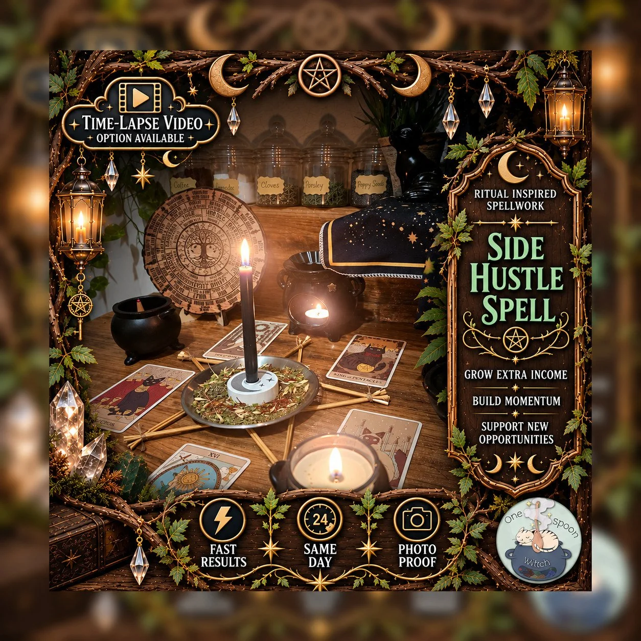 Side Hustle & Business Spell - Personalised Same Day Ritual for Financial Success, Wealth, Prosperity, Opportunity, Fortune
