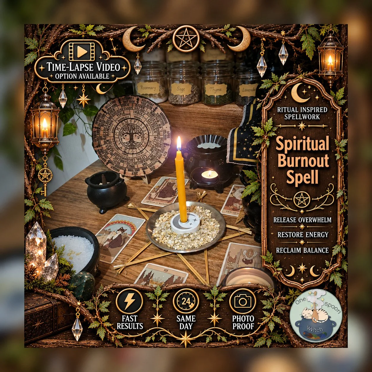 Spiritual Burnout and Aura Fatigue Spell - Personalised Same Day Ritual for Calming, Balance, Grounding, Cleansing, & New Beginnings