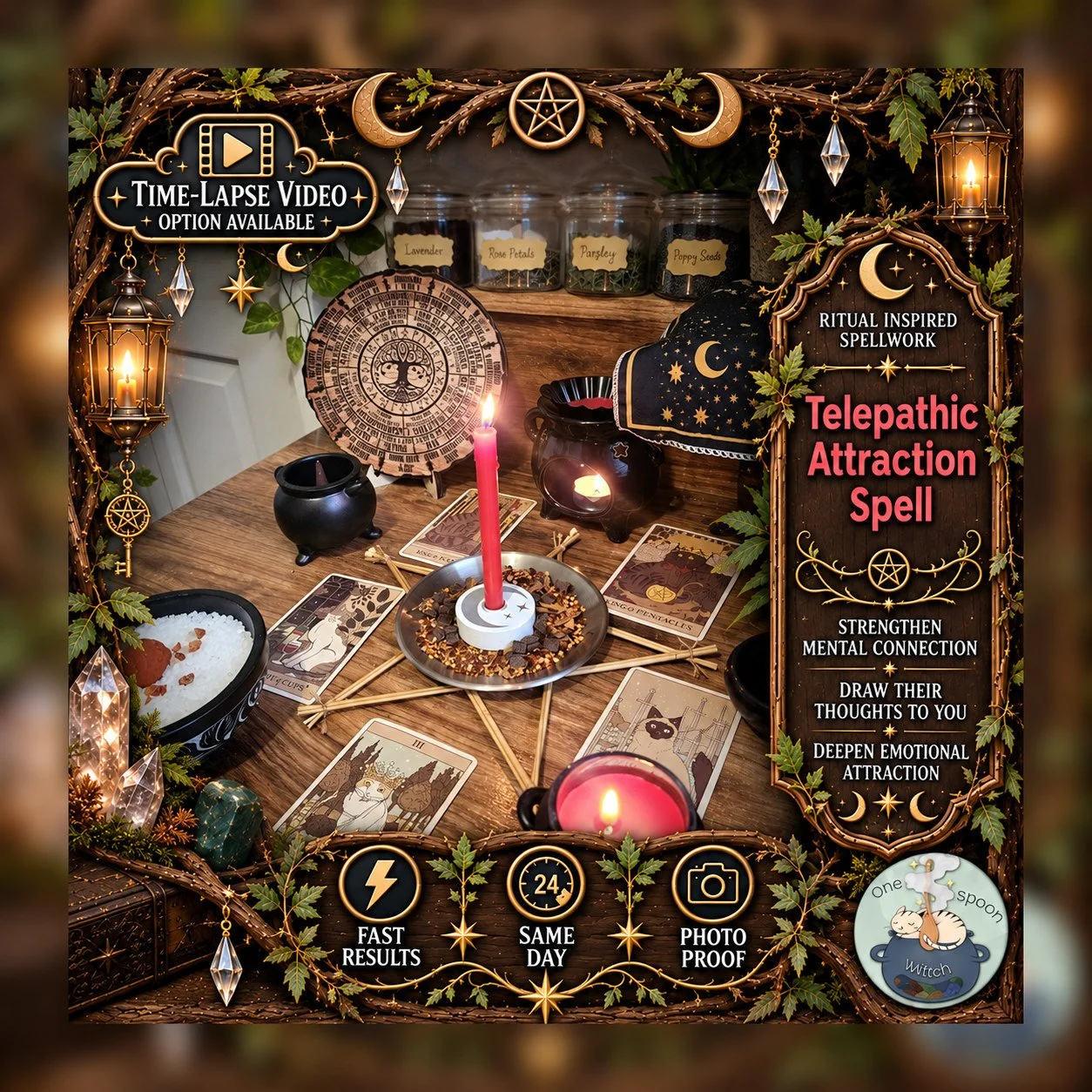 Telepathic Attraction Spell - Personalised Same Day Ritual for Attraction, Obsession, Sensuality, Connection, Love, Chemistry