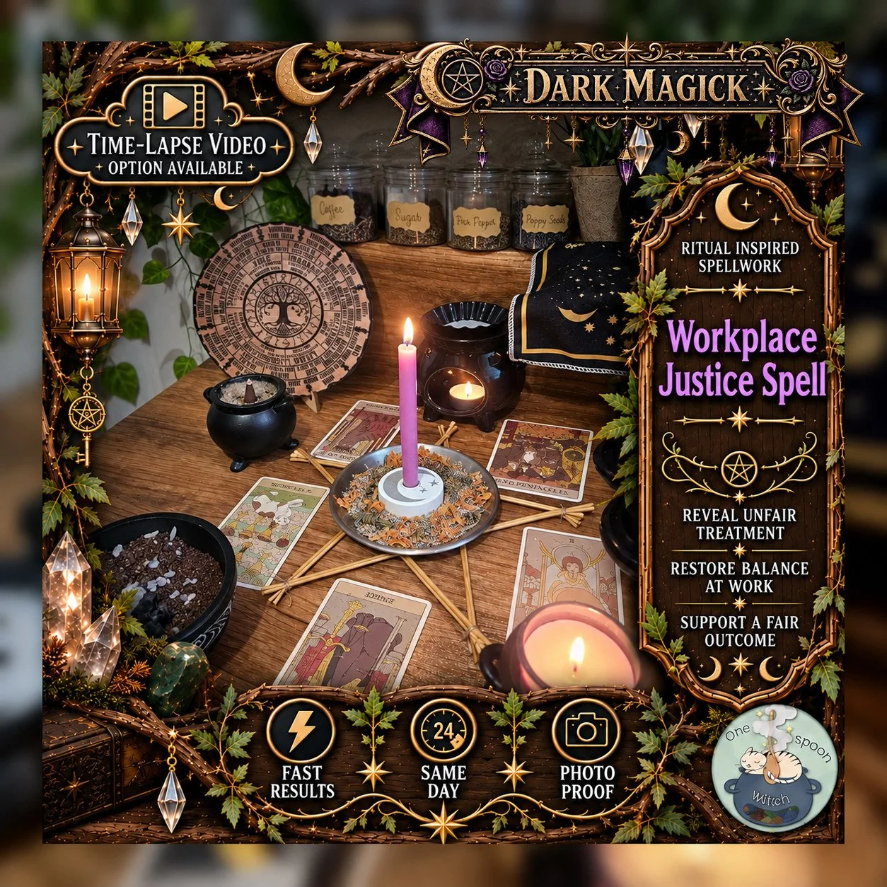 Toxic Boss Workplace Justice Spell - Personalised Same Day Ritual for Workplace Justice, Accountability, Protection, & Fair Treatment