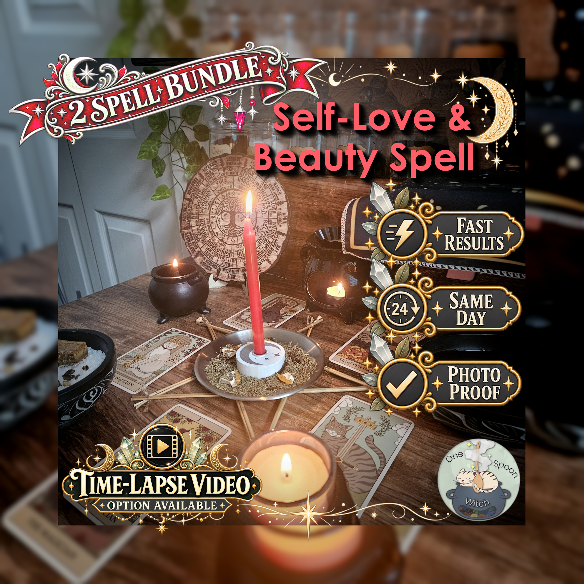 Self-Love, Beauty & Glamour Spell Bundle - SAMEDAY Casting for Confidence, Self-Worth, Attraction, Radiance, Personal Magnetism