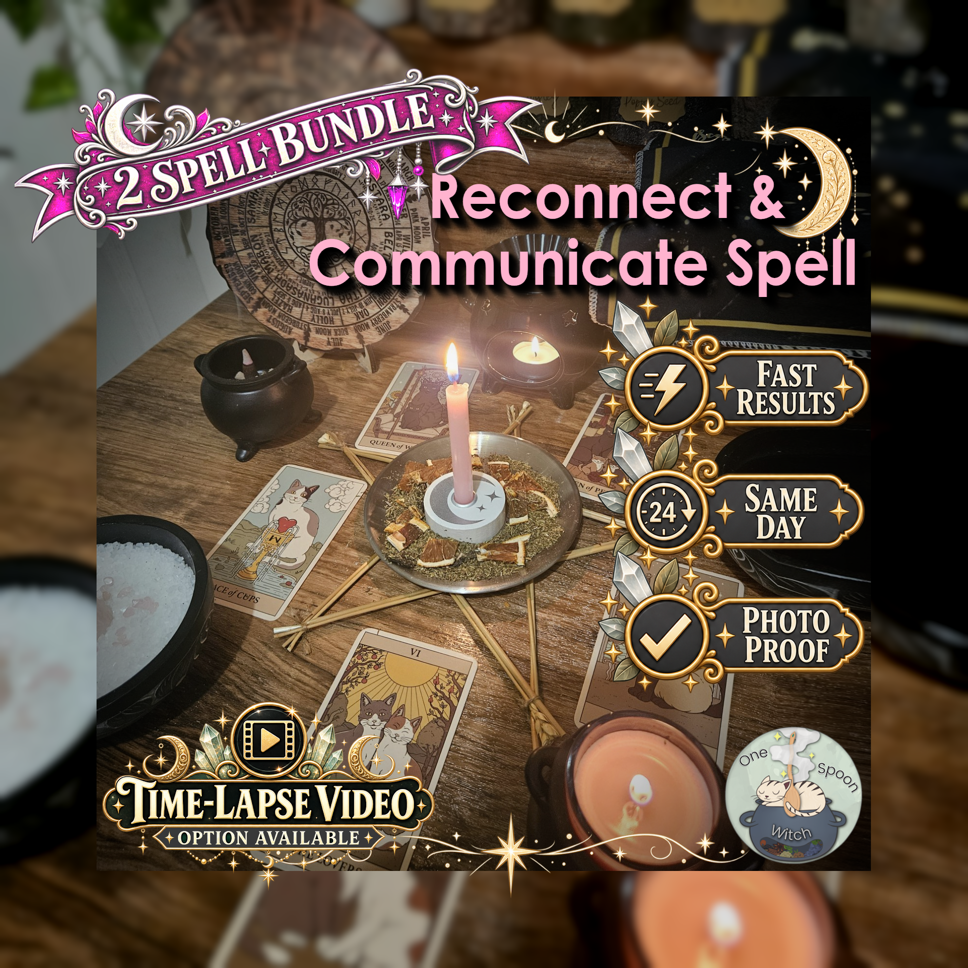 Reconnect & Communicate Spell Bundle - SAME DAY Casting for Communication, Reconnection, Emotional Healing, Openness, Connection