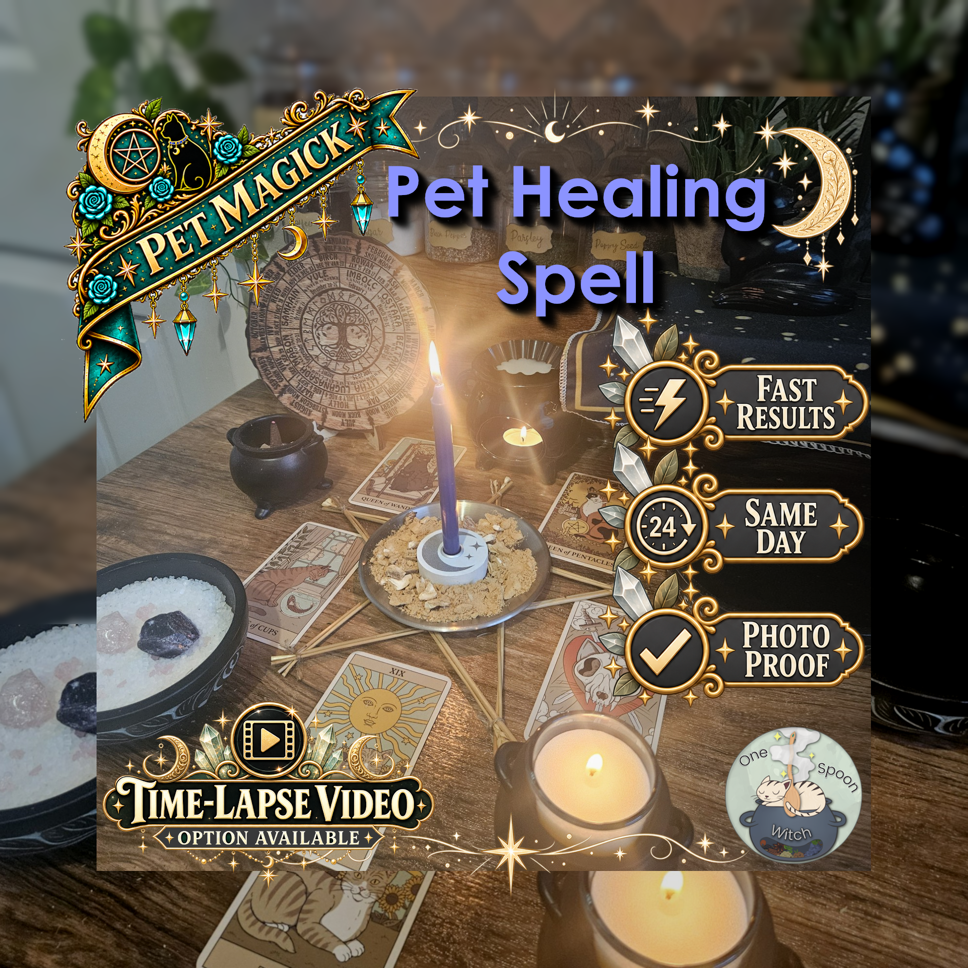 Pet Healing & Recovery Spell - SAME DAY Casting for Health, Recovery, Comfort, Strength, Wellbeing