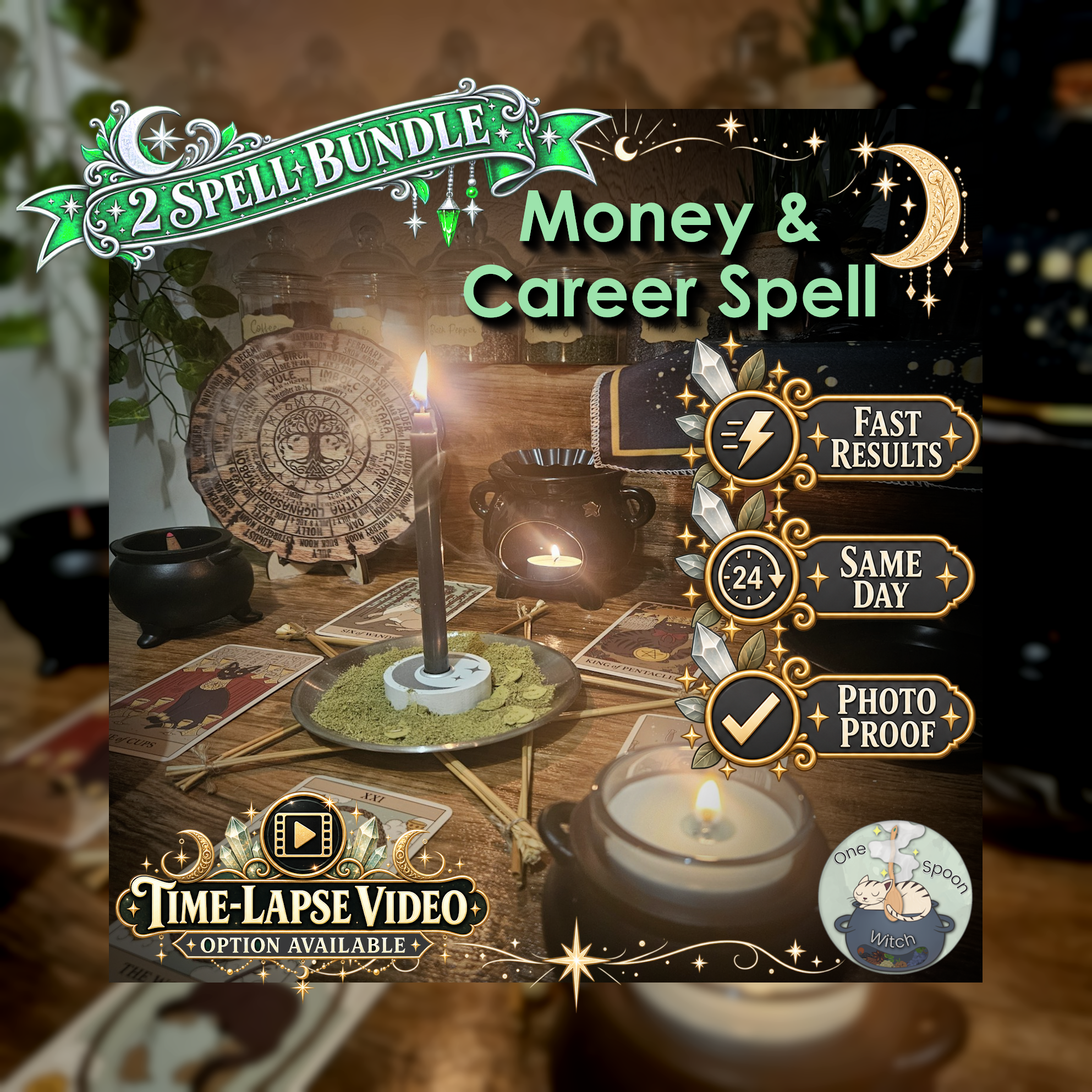 Money & Career Spell Bundle - SAME DAY Casting for Prosperity, Career, Success, Wealth, Opportunity