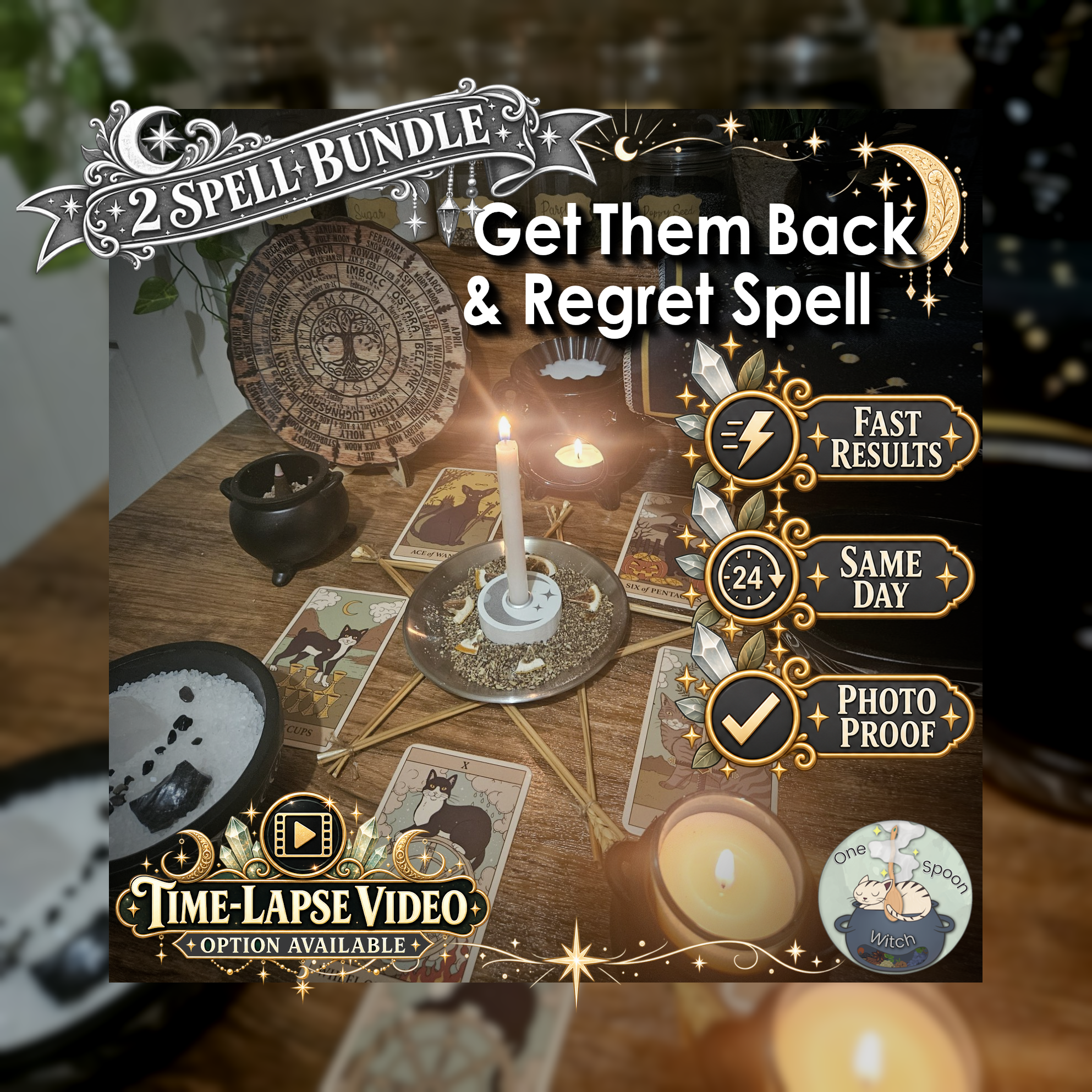 Get Them Back & Regret Spell Bundle - SAMEDAY Casting for Return, Regret, Reconnection, Reflection