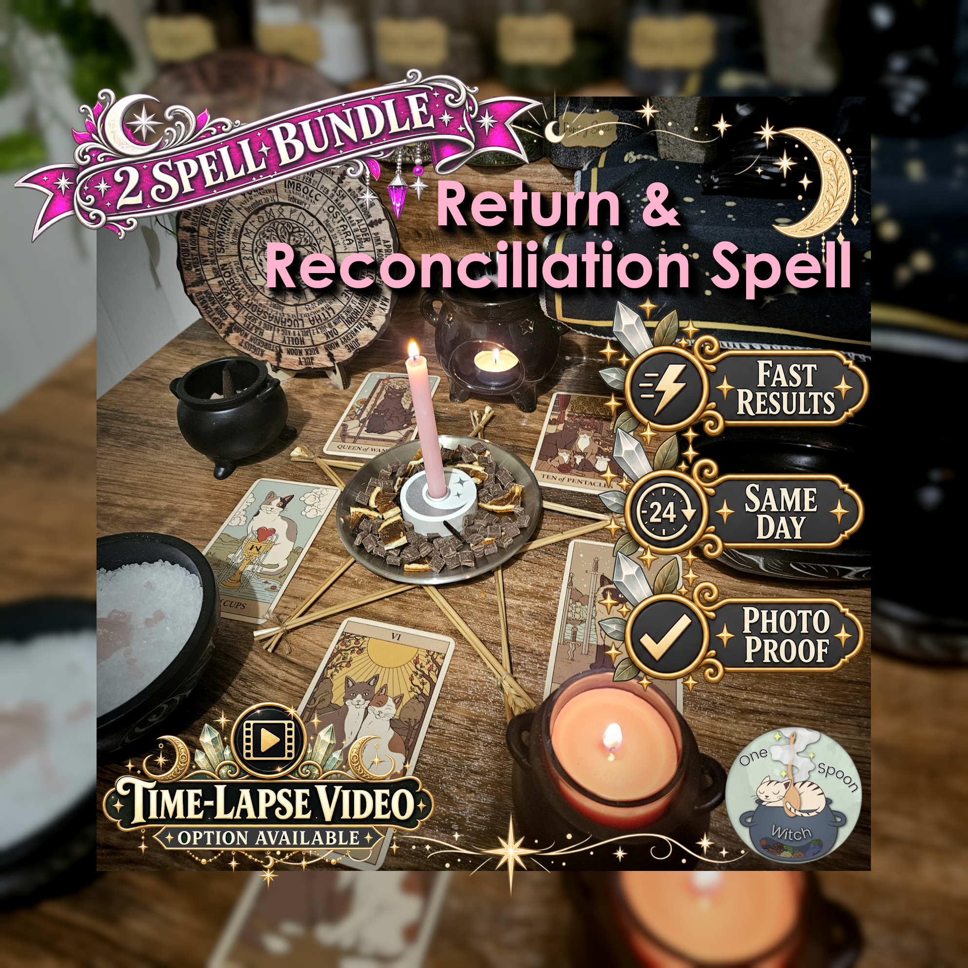 Reconciliation & Return Spell Bundle - SAME DAY Casting for Reconciliation, Forgiveness, Reunion, Love, Connection