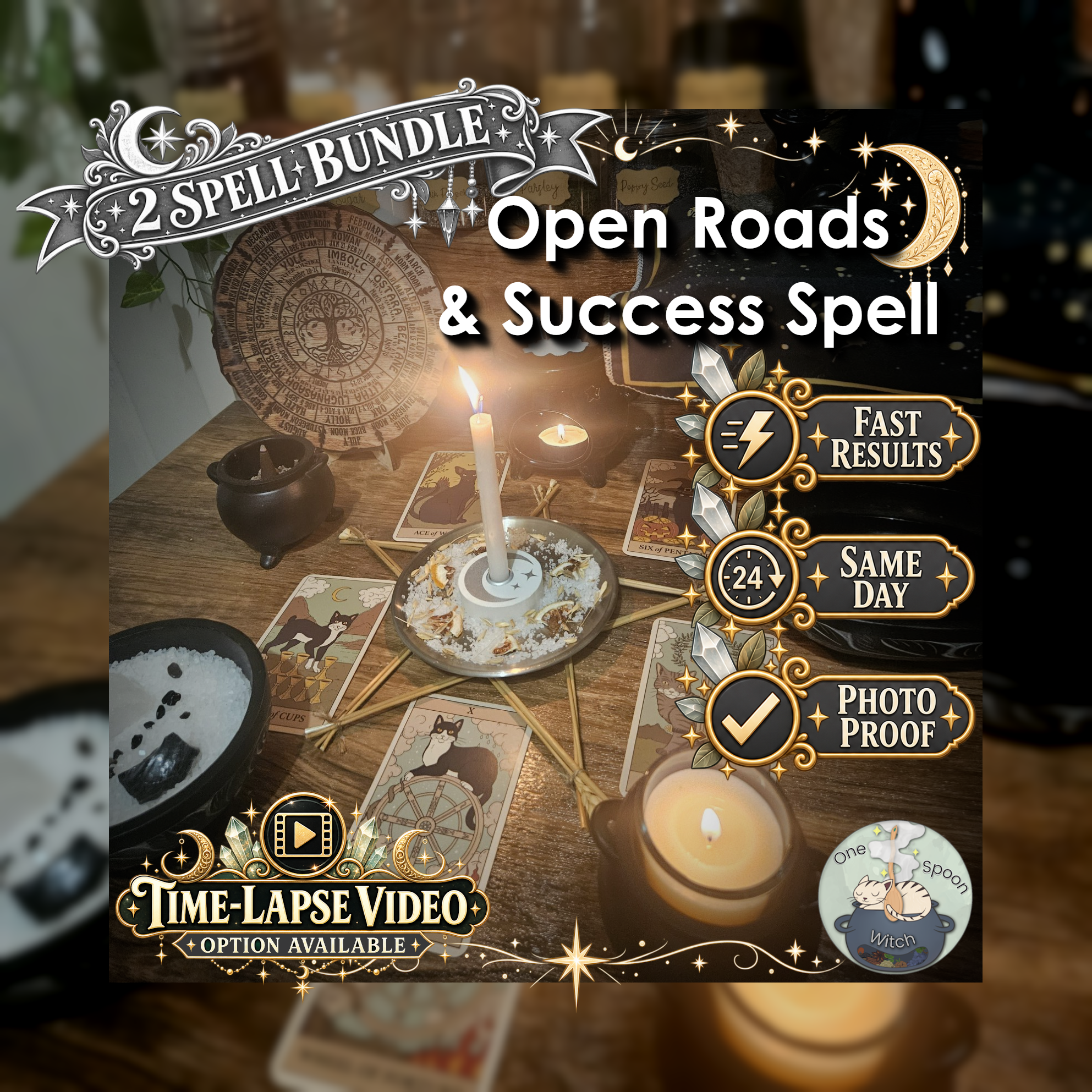 Open Roads & Success Spell Bundle - SAMEDAY Casting for Opportunities, Success, Luck, New Beginnings, Progress