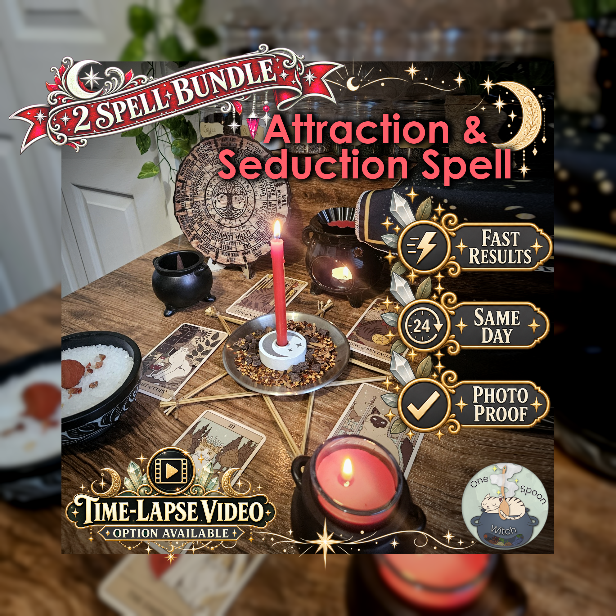 Attraction & Seduction Spell Bundle - SAME DAY Casting for Attraction, Passion, Sensuality, Chemistry, & Desire