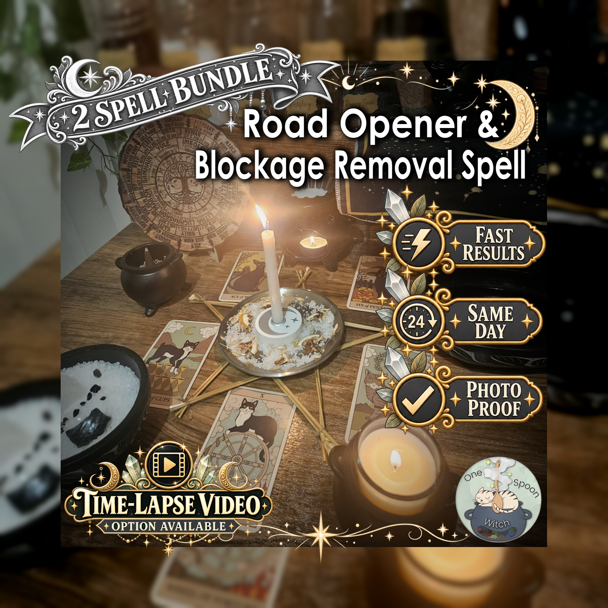 Road Opener & Blockage Removal Spell Bundle - SAME DAY Casting for Road Opening, Blockage Removal, Opportunity, Progress, & Success