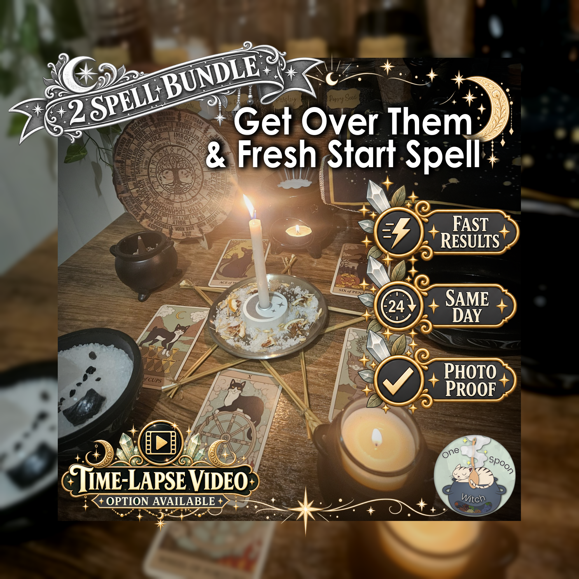 Get Over Them & Fresh Start Spell Bundle - SAME DAY Casting for Release, Healing, Fresh Start, Clarity, & New Beginnings