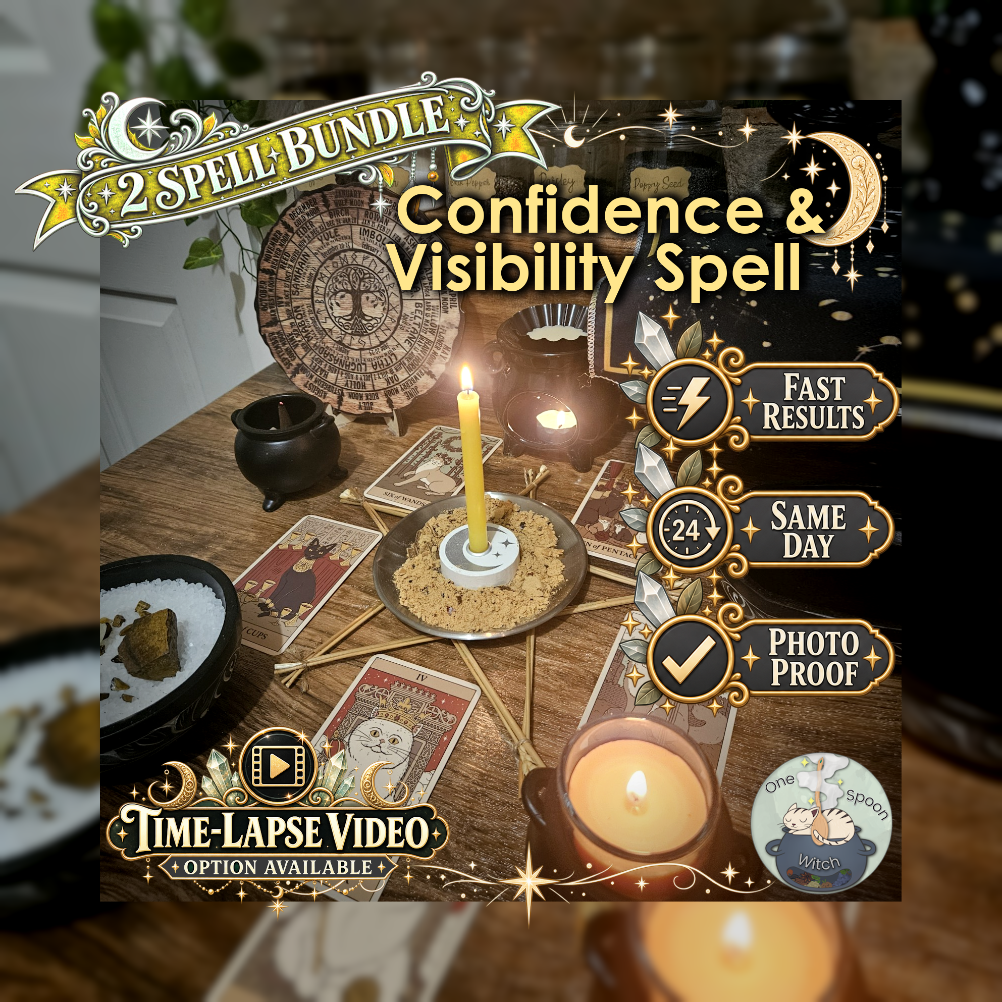 Confidence & Visibility Spell Bundle - SAME DAY Casting for Confidence, Visibility, Recognition, Charisma, & Self-Belief