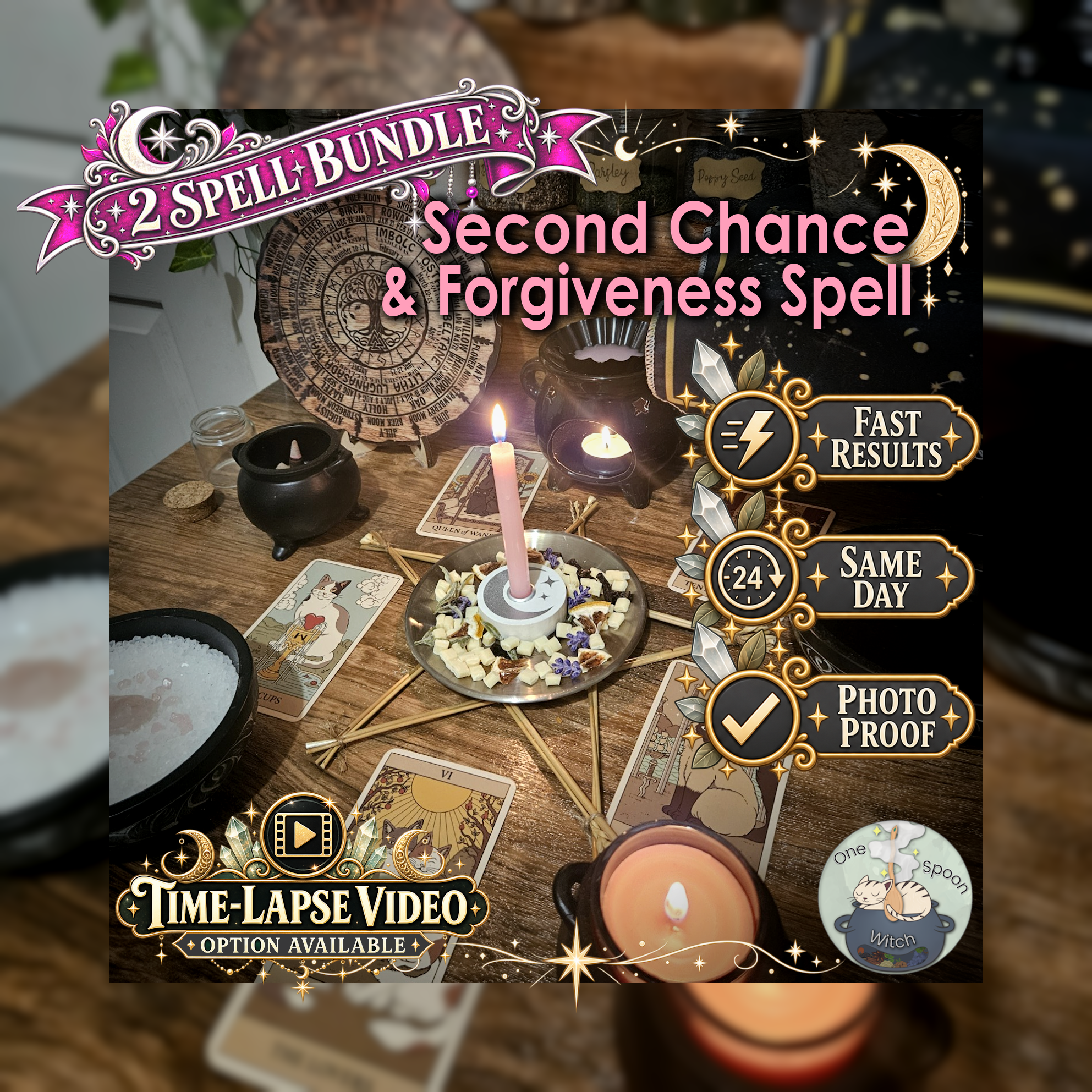 Second Chance & Forgiveness Spell Bundle - SAME DAY Casting for Second Chance, Forgiveness, Healing, Reconnection, & Communication