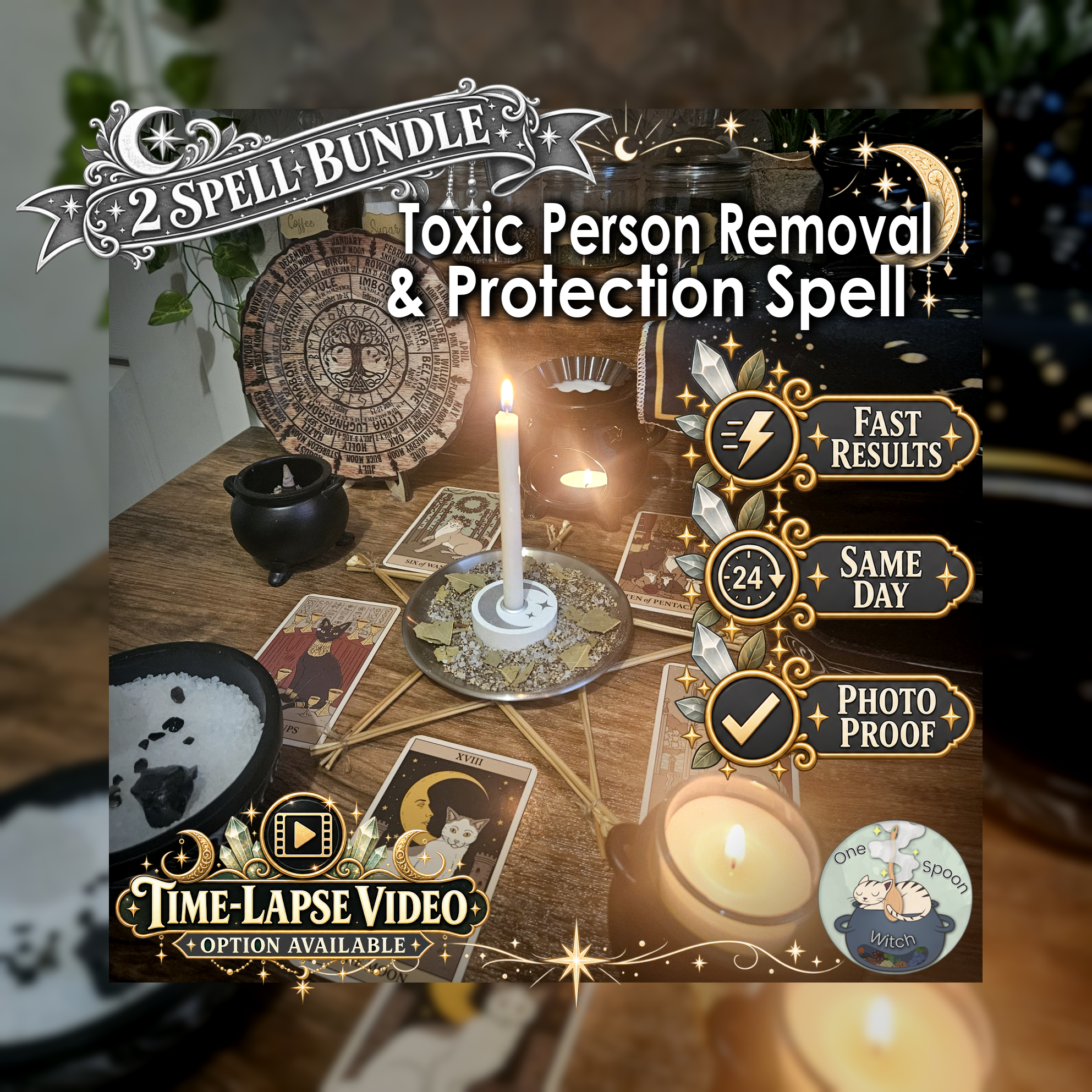Toxic Person Removal & Protection Spell Bundle - SAME DAY Casting for Toxic Person Removal, Banishing, Protection, Boundaries, & Peace