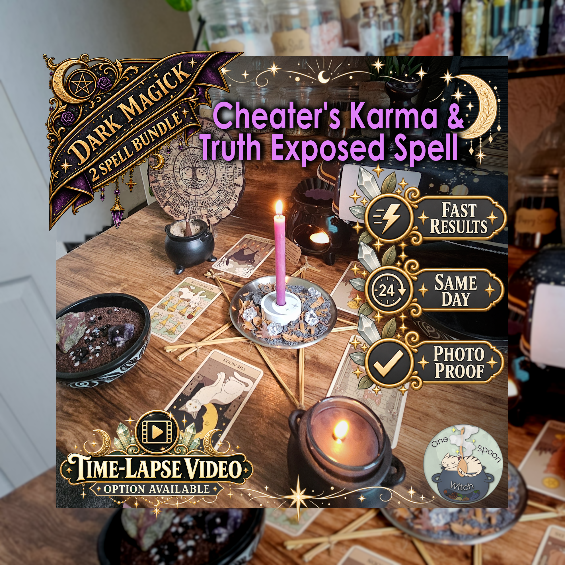 Cheater's Karma & Truth Exposed Spell Bundle - SAME DAY Casting for Karma, Truth Exposed, Accountability, Guilt, & Consequences