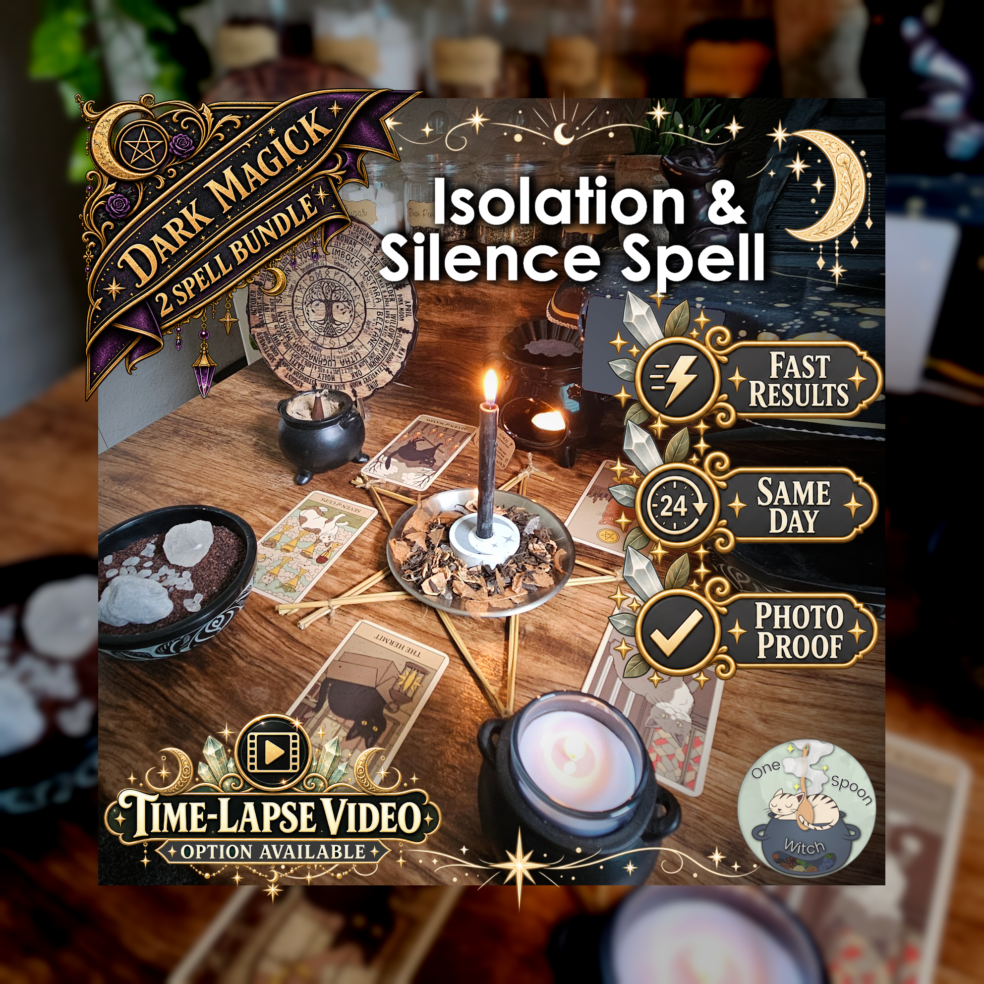 Isolation & Silence Spell Bundle - SAME DAY Casting for Isolation, Silence, Distance, Contact Blocking, & Social Freezing
