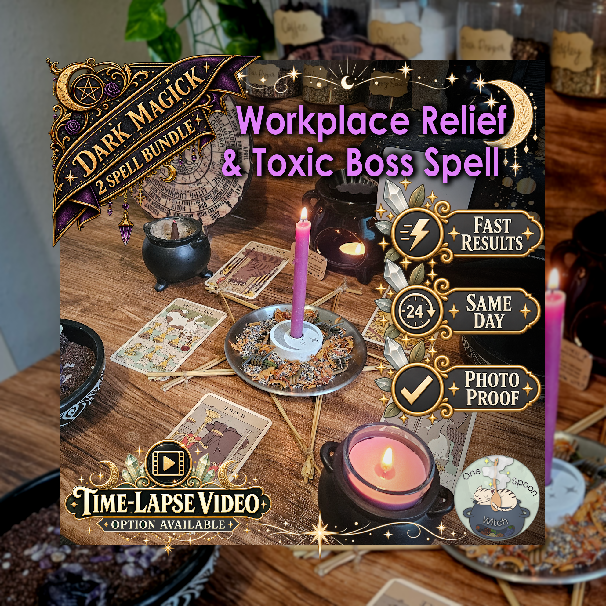 Workplace Relief & Toxic Boss Spell Bundle - SAME DAY Casting for Workplace Relief, Accountability, Protection, Fair Treatment, & Harmony
