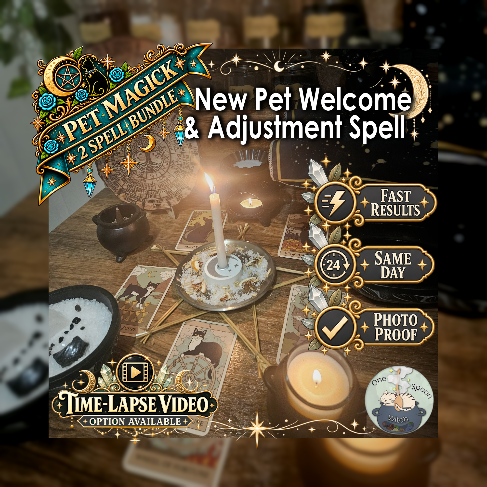 New Pet Welcome & Adjustment Spell Bundle - SAME DAY Casting for Welcome, Adjustment, Security, Bonding, & Safe Home