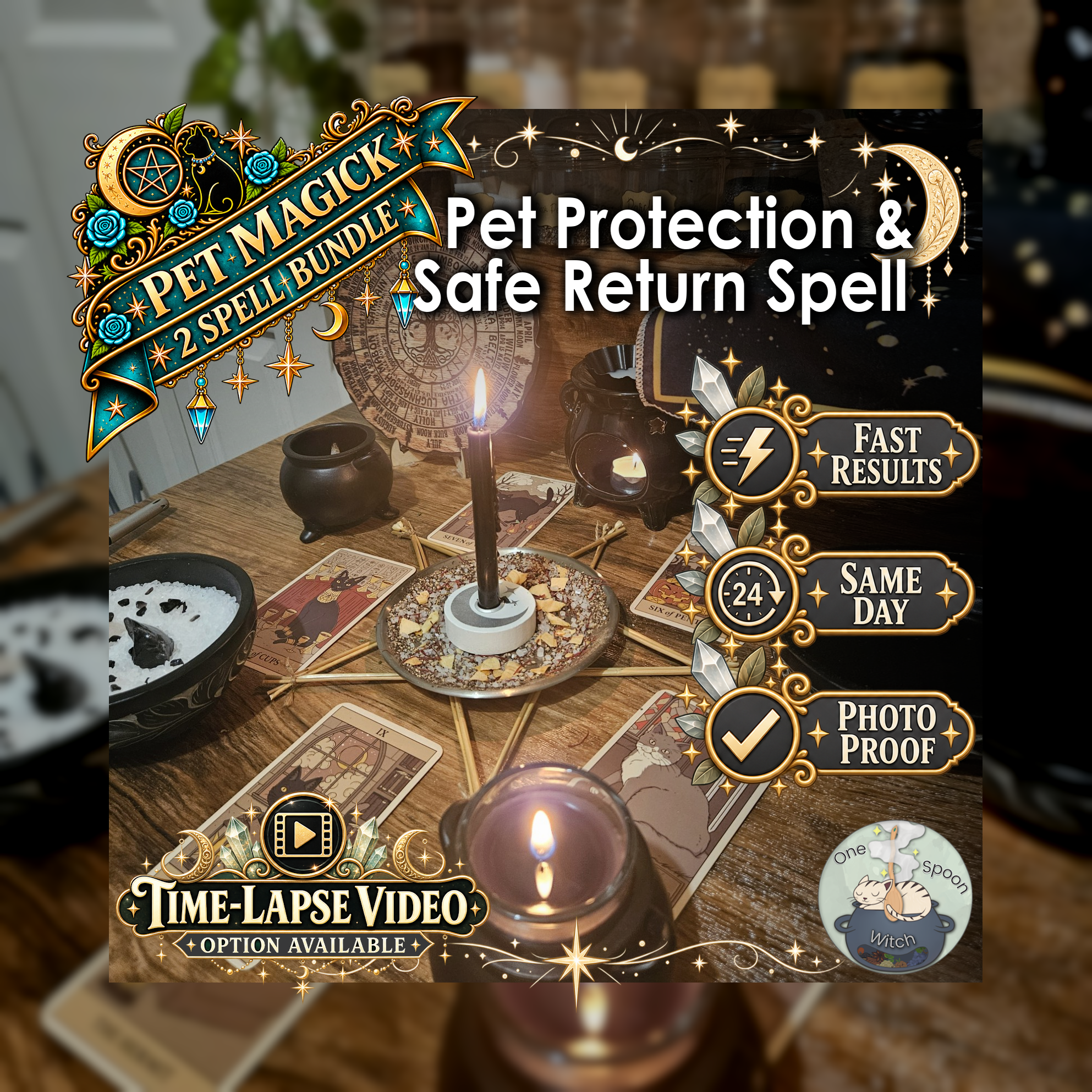 Pet Protection & Safe Return Spell Bundle - SAME DAY Casting for Protection, Safe Return, Guidance, Safe Travel, & Security