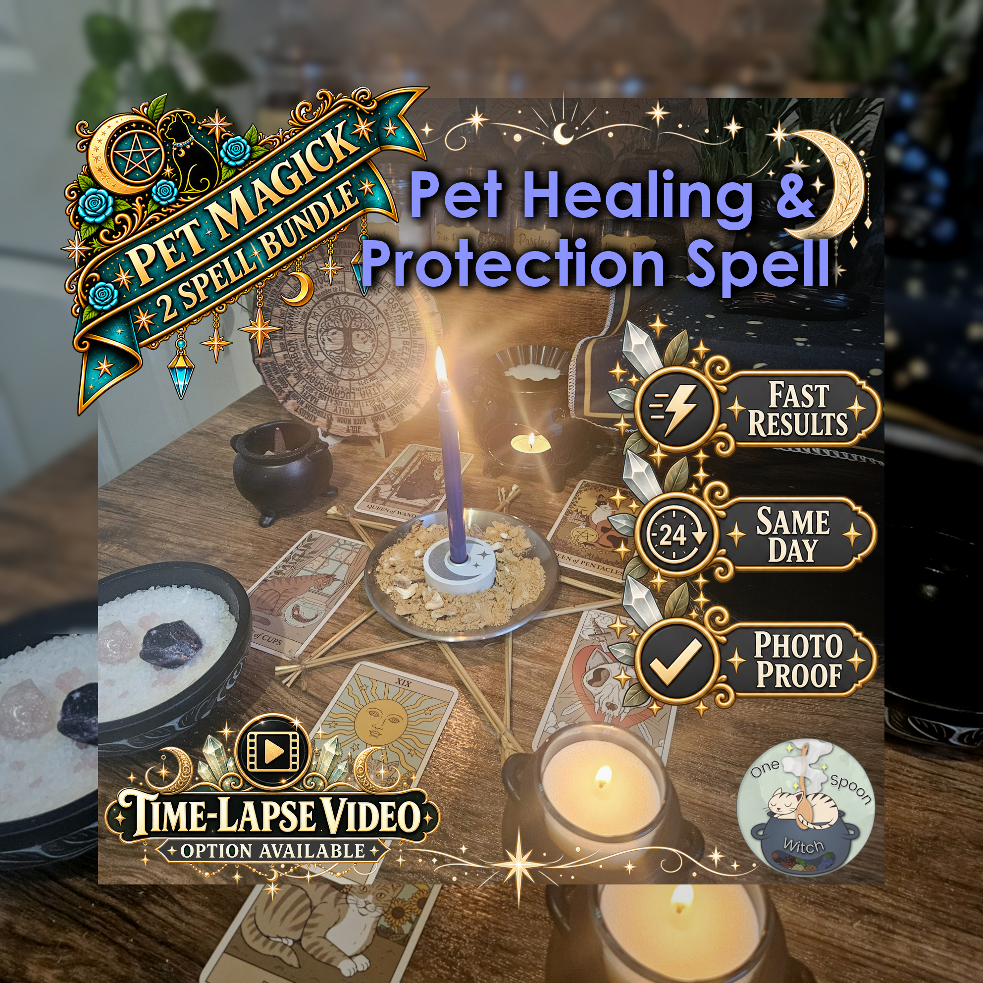 Pet Healing & Protection Spell Bundle - SAME DAY Casting for Healing, Protection, Comfort, Safety, & Wellbeing
