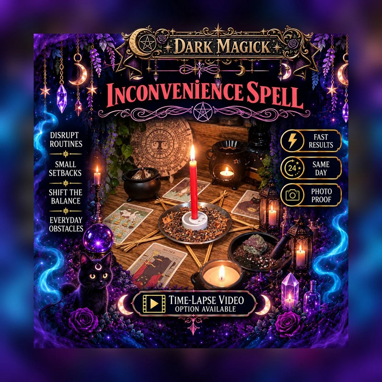 Inconvenience Karma Spell - Personalised Same Day Ritual for Annoyance, Delays, Frustration, Bad Timing, & Petty Karma