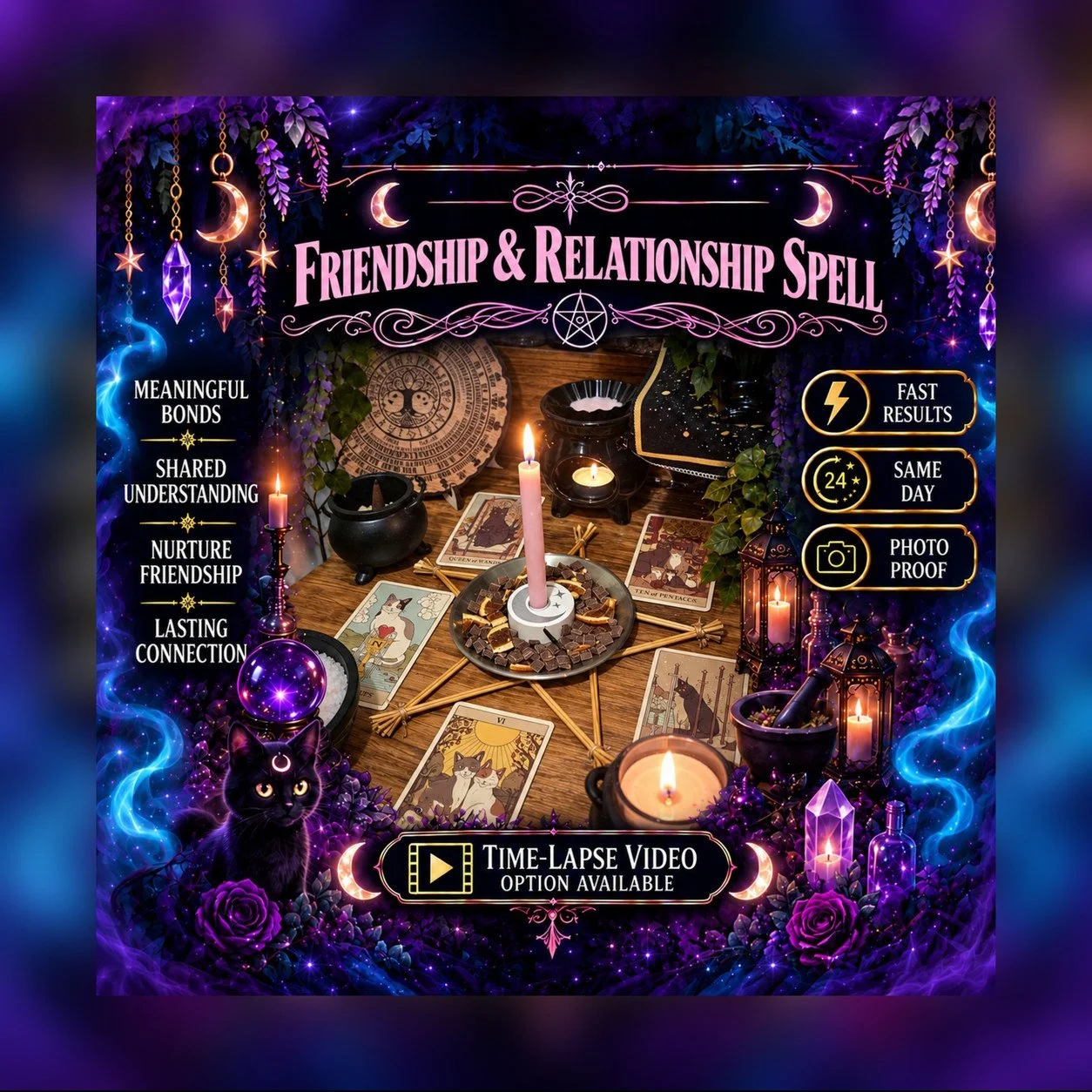 Friendship and Relationship Spell - Personalised Same Day Ritual for Loyalty, Communication, Forgiveness, Trust, & Connection