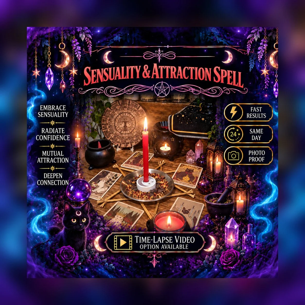 Sensuality & Attraction Spell - Personalised Same Day Ritual for Attraction, Obsession, Sensuality, Connection, Love, Chemistry