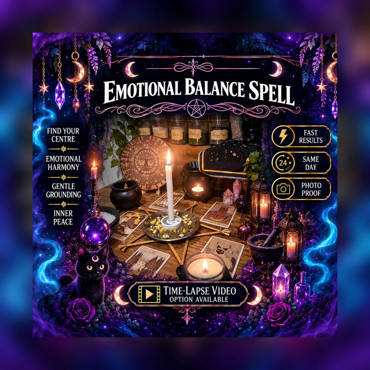 Emotional Balance Spell - Personalised Same Day Ritual for Emotional Healing, Personal Strength, Balance, Relaxation, Contentment