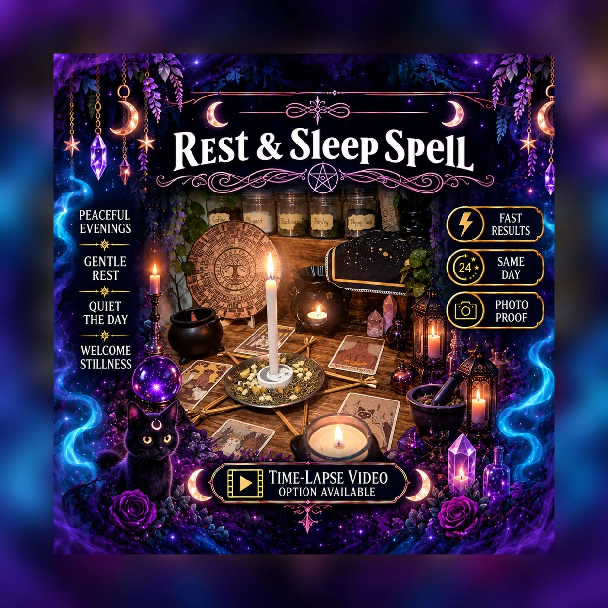 Rest & Sleep Spell - Personalised Same Day Ritual for Emotional Healing, Personal Strength, Balance, Relaxation, Contentment