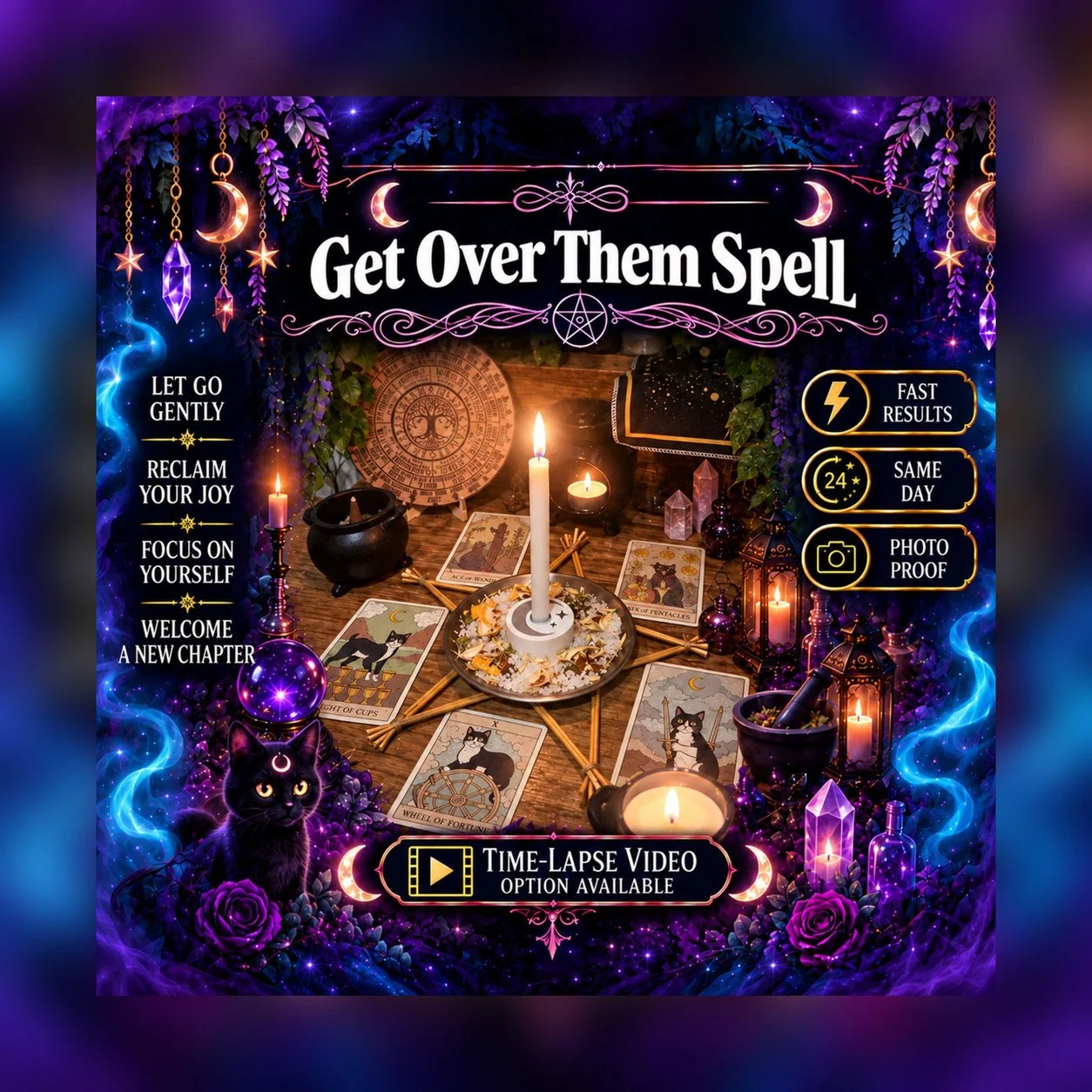 Get Over Them and Reset Spell - Personalised Same Day Ritual for New Opportunities, Success, Clarity, Emotional Blocks, & Cleansing