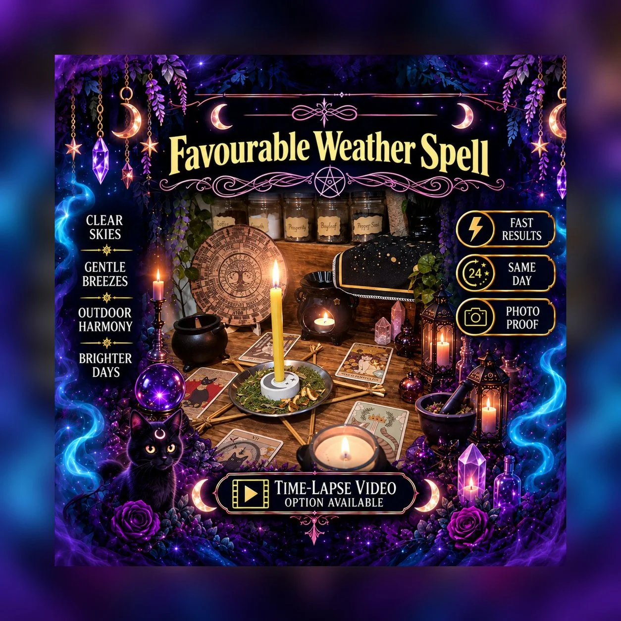 Favourable Weather Spell - Personalised Same Day Ritual for Prosperity, Money, Wealth, Opportunity, & Fortune