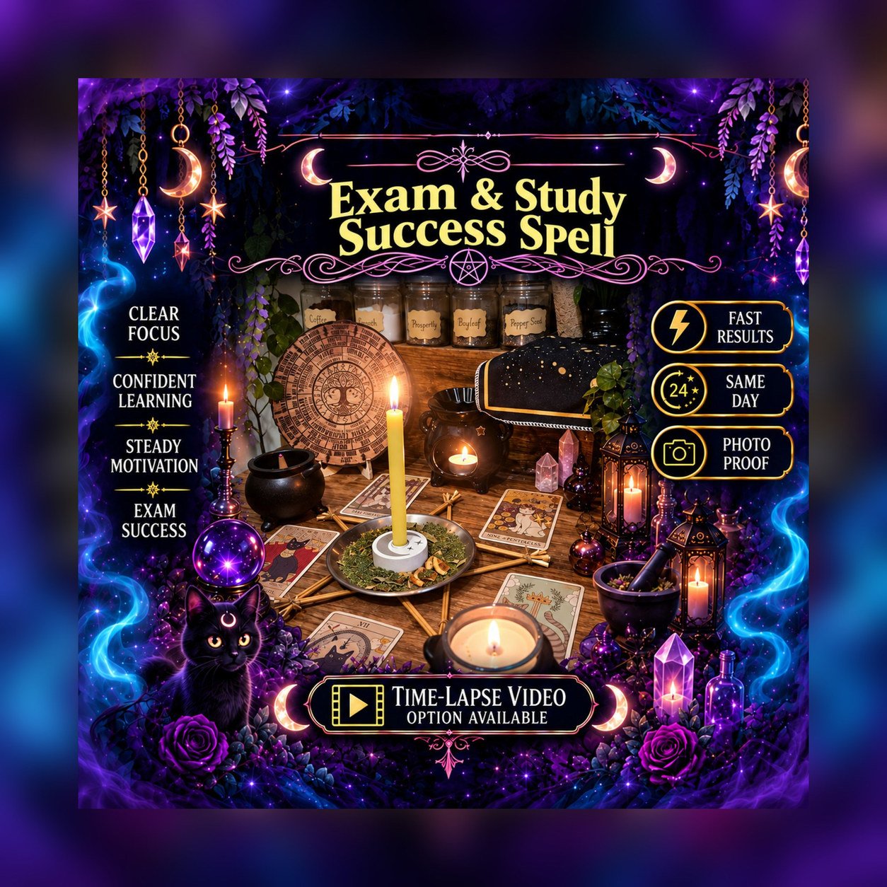 Exam and Study Success Spell - Personalised Same Day Ritual for Prosperity, Money, Wealth, Opportunity, & Fortune