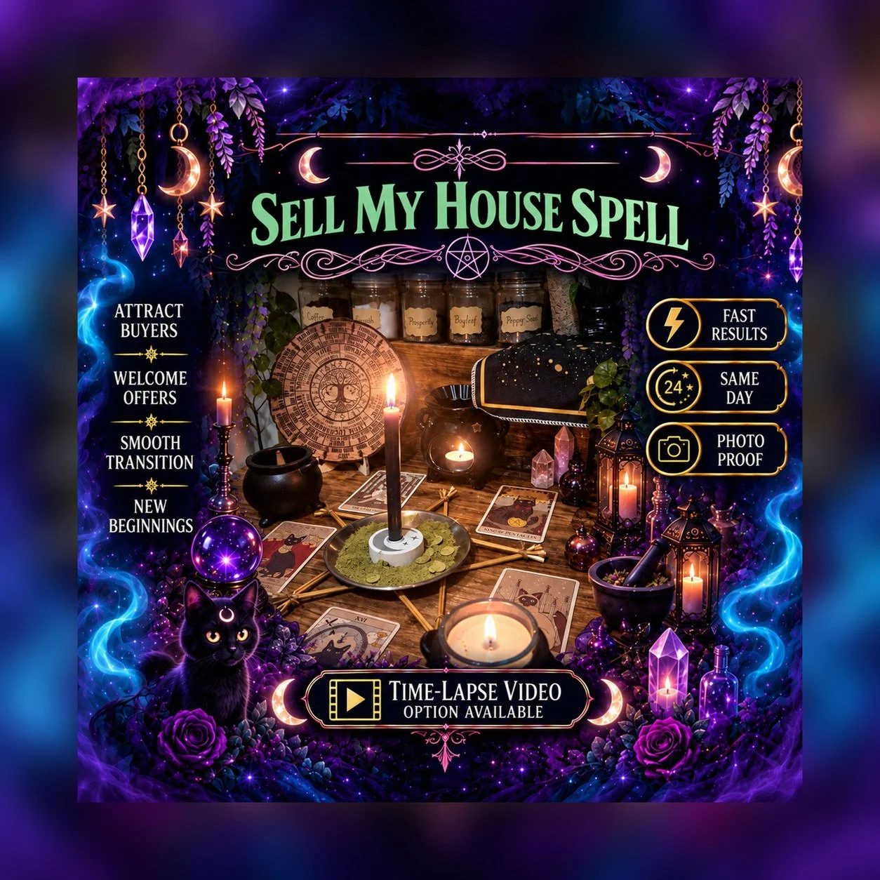 Sell My Home Spell - Personalised Same Day Ritual for Financial Abundance, Success, Wealth, Opportunity, & Fortune