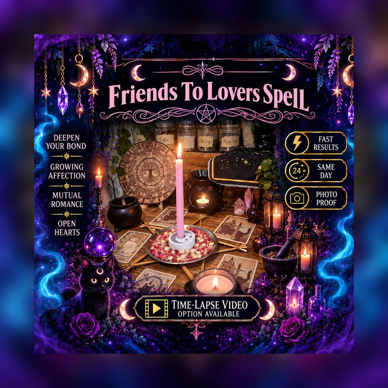 Friends to Lovers Spell - Personalised Same Day Ritual for Beauty, Empowerment, Attraction, Confidence, & Radiance