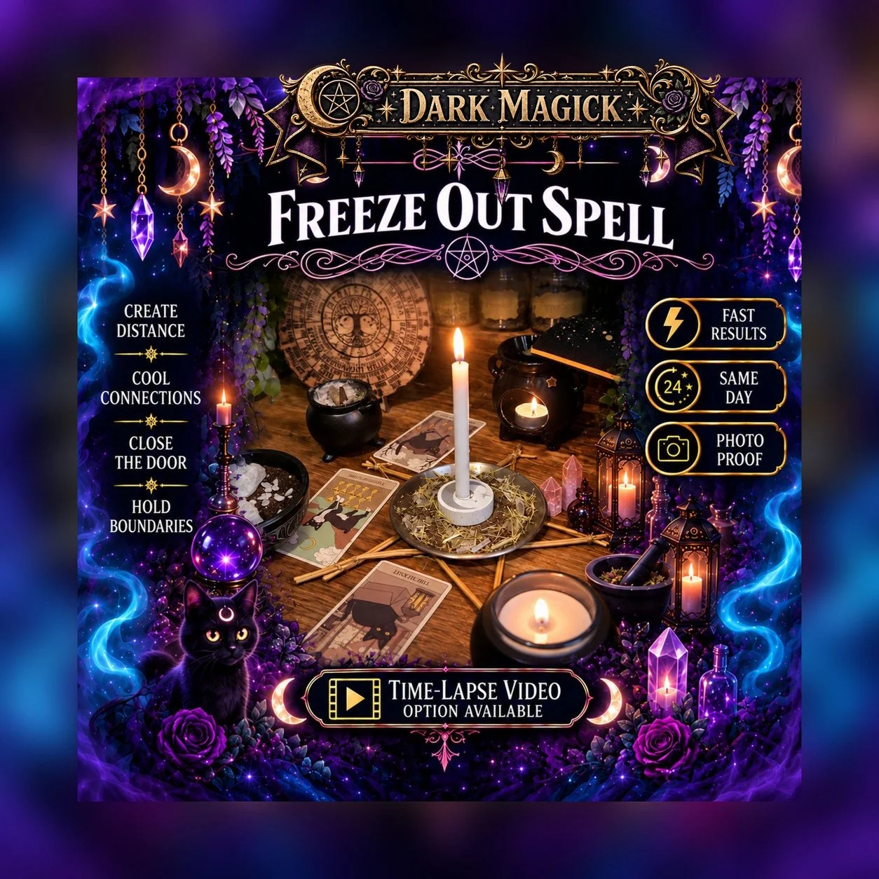 Freeze Out Silence Hex - Personalised Same Day Ritual for Silence, Communication Blocking, Cold Distance, & Social Freezing