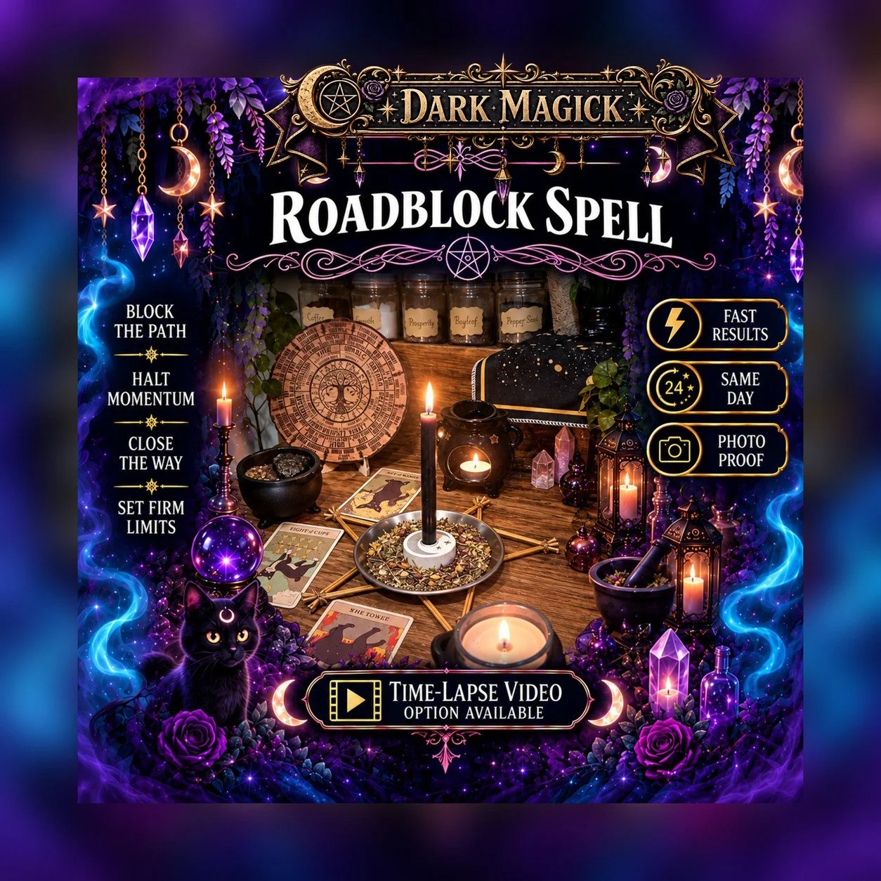 Total Roadblock Forever Curse - Personalised Same Day Ritual for Blocked Paths, Failed Progress, Obstacles, Delays, & Stagnation