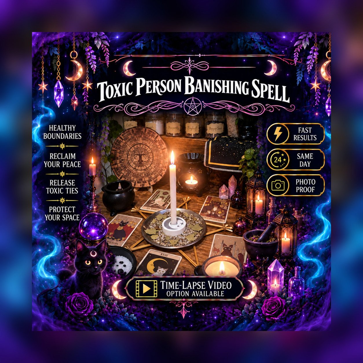 Toxic Person Banishing Spell - Personalised Same Day Ritual for Purification, Safety, Cleansing, Protection, & Shielding